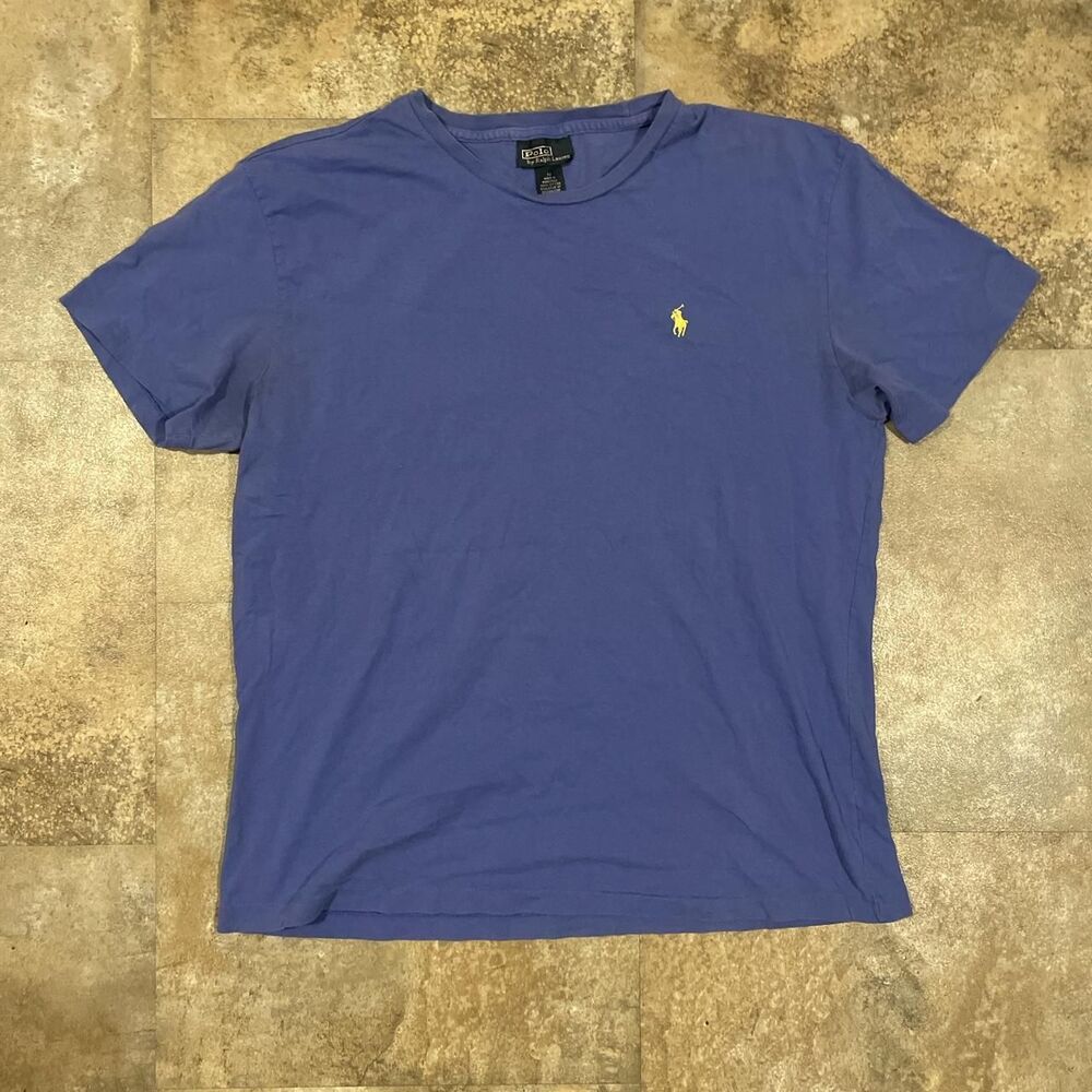 polo ralph lauren y2k blue and yellow t shirt size large